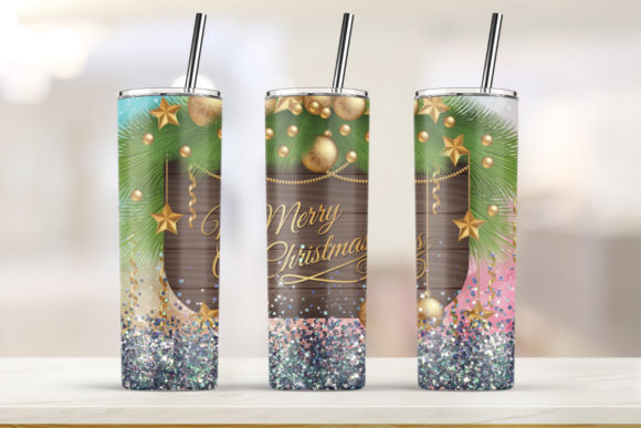 20oz Skinny Tumbler Merry Christmas Graphics