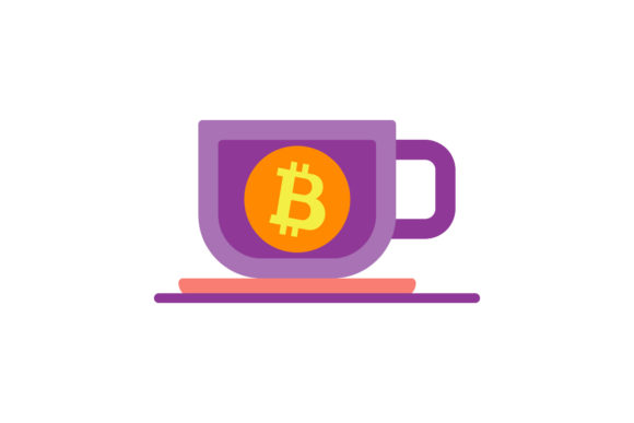 Bitcoin Icon Purple Cup Graphics