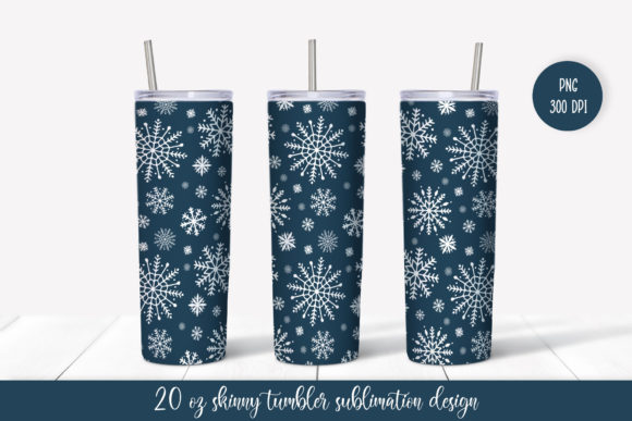 Blue Winter Tumbler Sublimation Wrap: Graphics for Holiday Sales