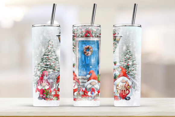 Christmas Snowy 20oz Skinny Tumbler Graphics and Print Templates