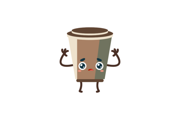 Coffee Cup Character Kawaii Graphics Freebies