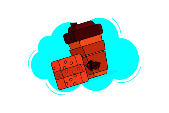 Coffee Cup Morning Cloud Style Graphics