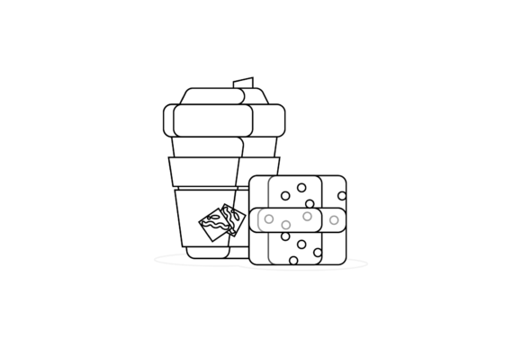 Coffee Cup Morning Outline Graphics and Icons