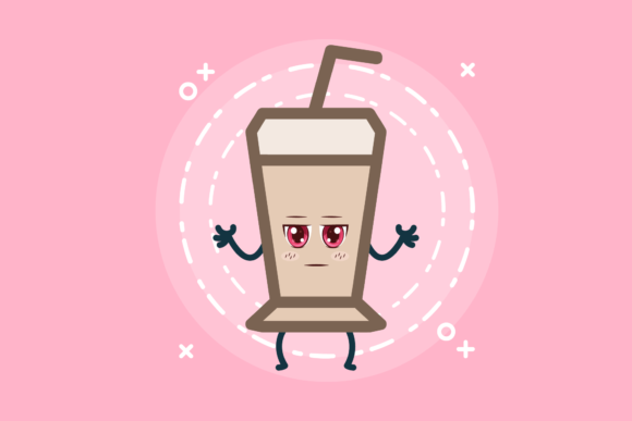 Coffee Cup Smile Kawaii Graphics and Icons