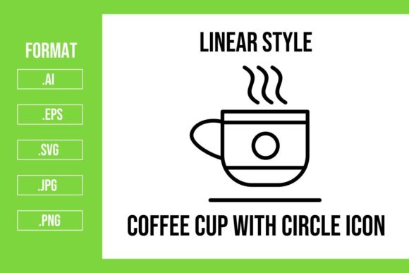Coffee Cup with Circle Icons: Graphics and Icons for Creative Projects