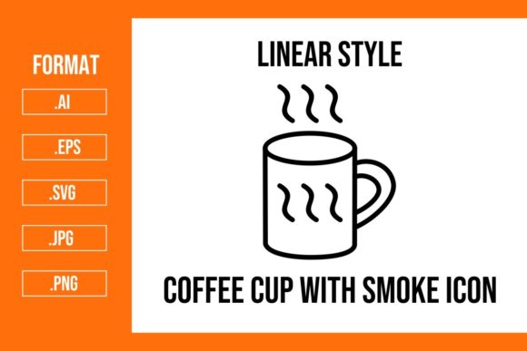 Coffee Cup with Smoke Icons Graphics