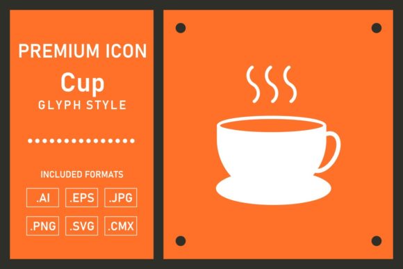 Cup Vector Glyph Icon for Graphics and Icons