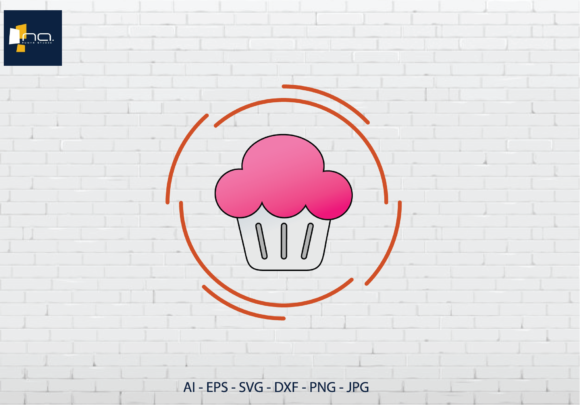 Food Cup Cake Flat Illustration Graphics