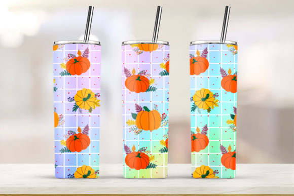 Pumpkin Pattern Tumbler 20oz Skinny Graphics