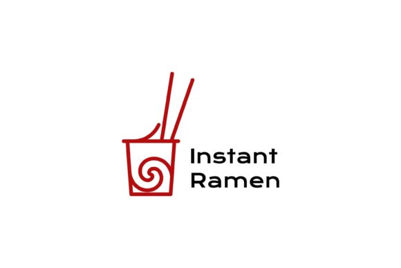 Ramen Cup Icon, Japanese Food Logos