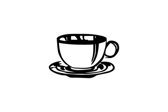 Silhouette Art Drawing Cup Coffee Design