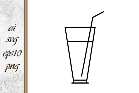 Sketch Glass Juice Cup Cafe Drink Vector: Graphics for Local Business Branding