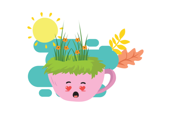 Spring Cup Flower Kawaii Cute Background