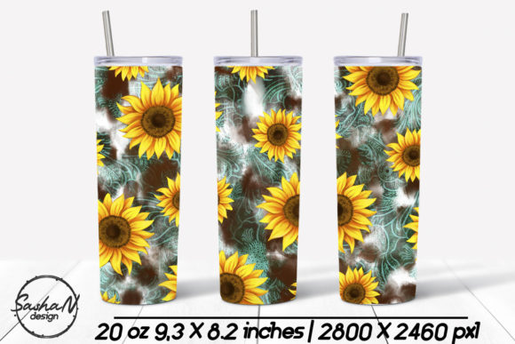 Sunflower Tumbler Wrap: Graphics for Print Templates