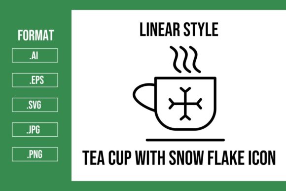 Tea Cup with Snow Flake Icons Graphics and Icons