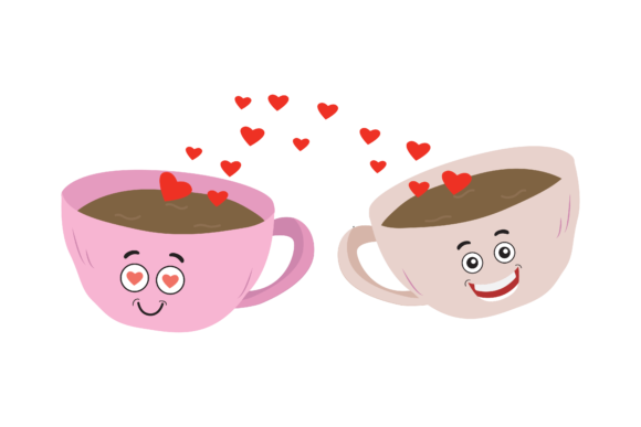 Valentine Kawaii Choco Cup Love Vector Graphics