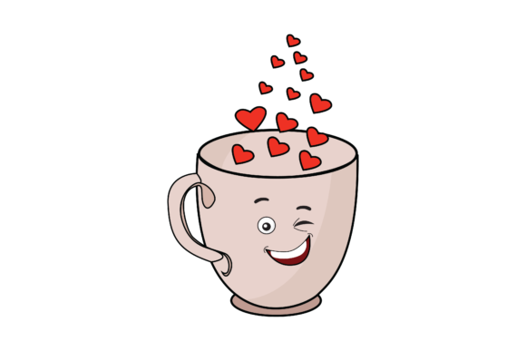 Valentine Kawaii Cute Cup Love Fill Line Graphics